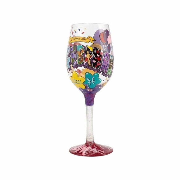 𝅺FEBRUARY Wine Glass New - Picture 3 of 3